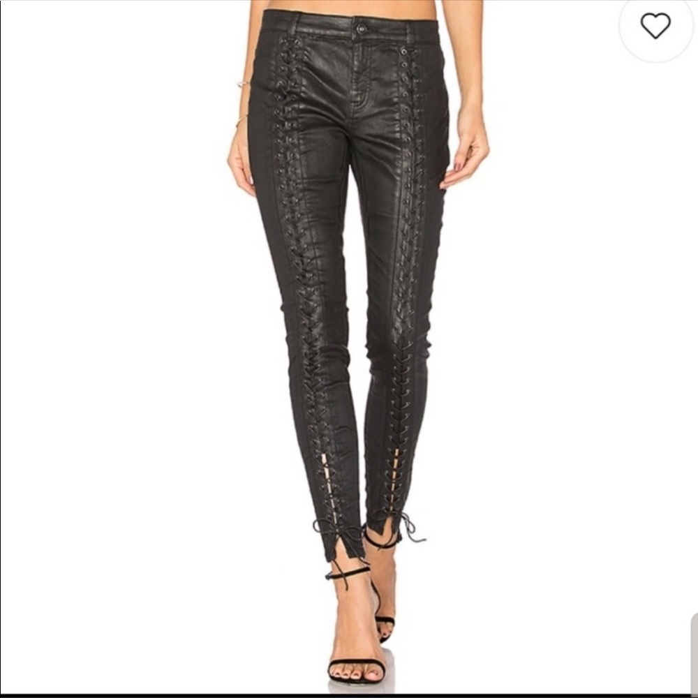 Pam & Gela Coated Sateen Lace Up Pants